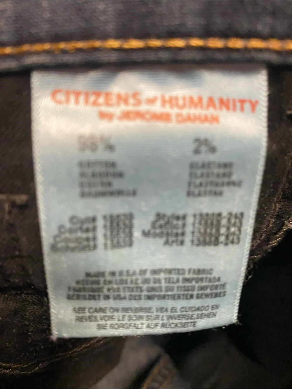 Citizens of Humanity Size 26 Med. Rise Skinny Jeans in Navy Blue Chic Denim